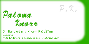 paloma knorr business card